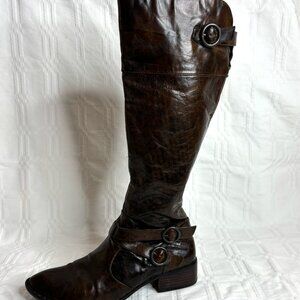 Born Tall Leather Boots Size 10 Brown